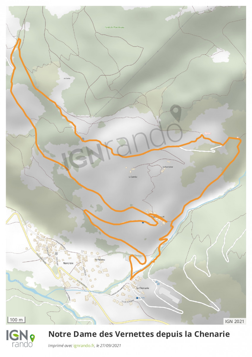 Plan Vernettes depuis Chenarie hiver