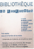 Horaires bibliothèque