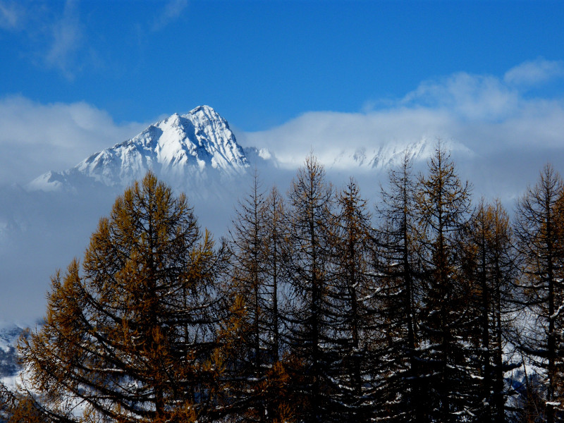 Vue sur le Mont-Blanc hiver