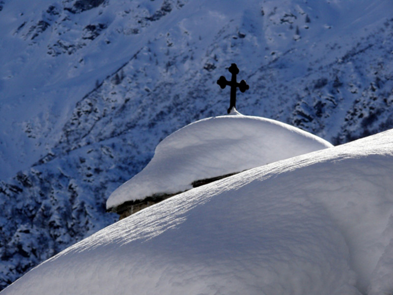 Clocher enneigée de la chapelle
