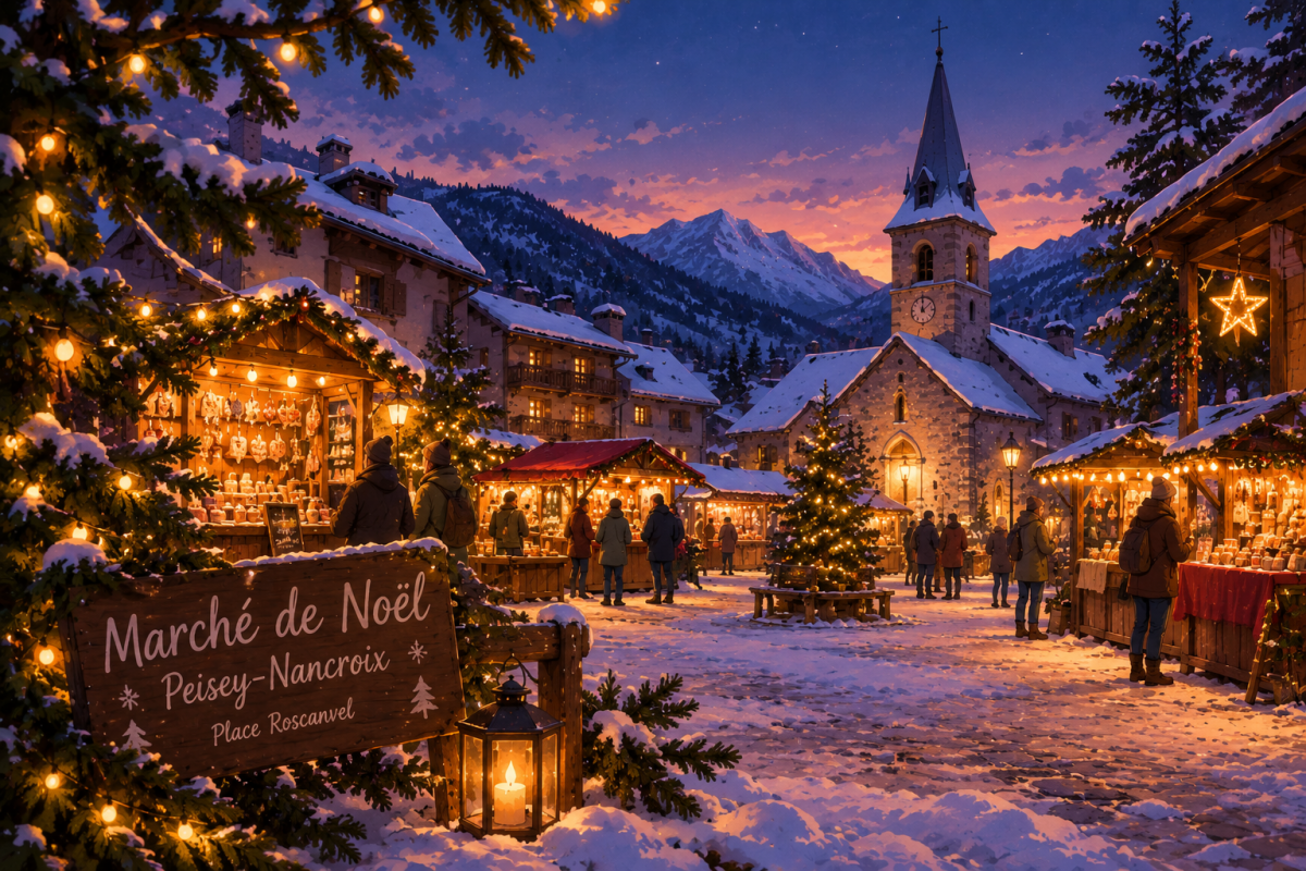 Christmas market in Peisey-Nancroix (Place Roscanvel)_Peisey-Nancroix