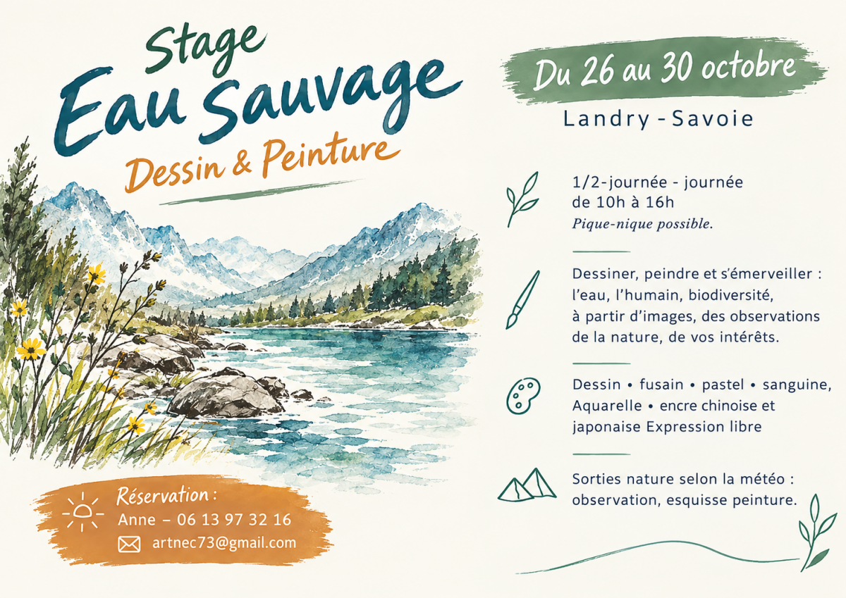 Stage Dessin et Peinture : Eau Sauvage_Landry Stage Dessin et Peinture : Eau Sauvage_Landry
