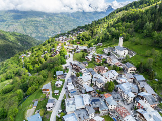 Vue aérienne de Peisey-Nancroix