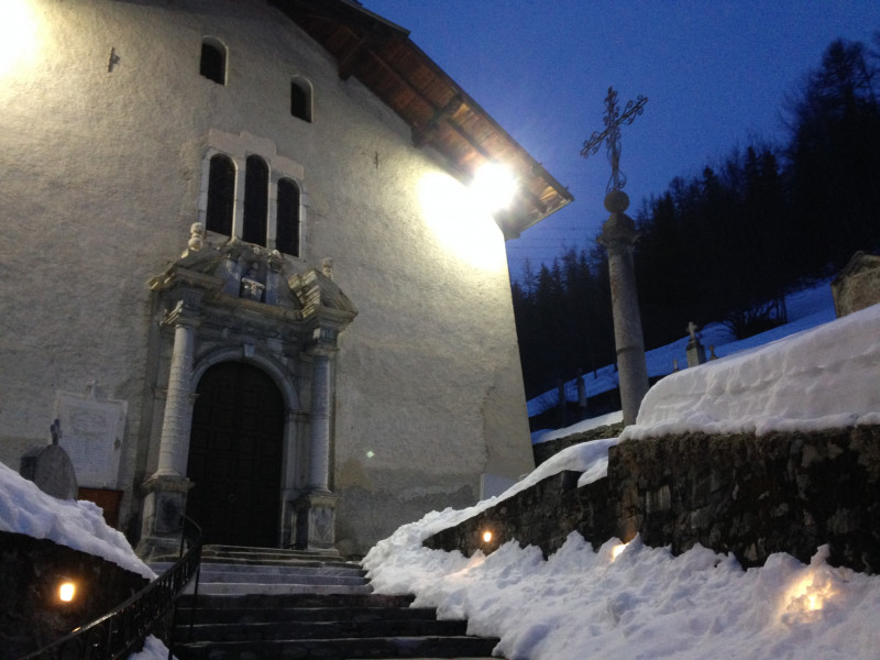 Peisey church façade