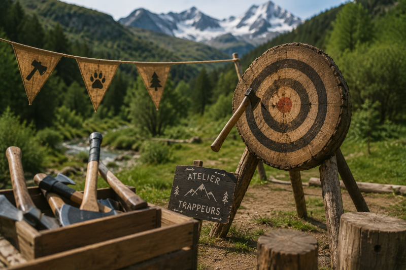 Atelier Trappeurs : lancer de haches !_Peisey-Vallandry