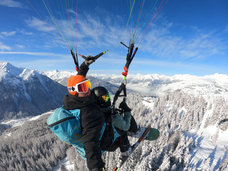 Parapente en snowboard Parapente en snowboard