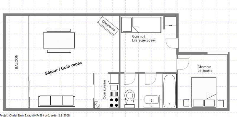 Plan appartement Chalet Emmanuelle 5 Plan-Peisey