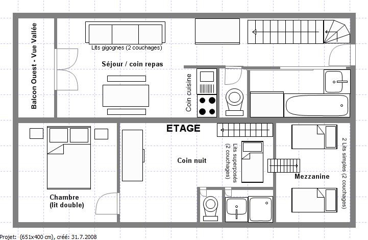 Plan appartement Grande Ourse 45 Vallandry