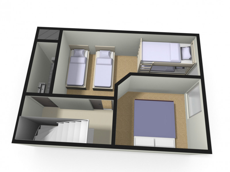 Plan appartement niveau +1 Cret de l'Ours 60 Vallandry