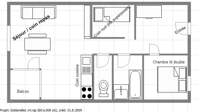 Plan appartement Soldanelles 16 Vallandry